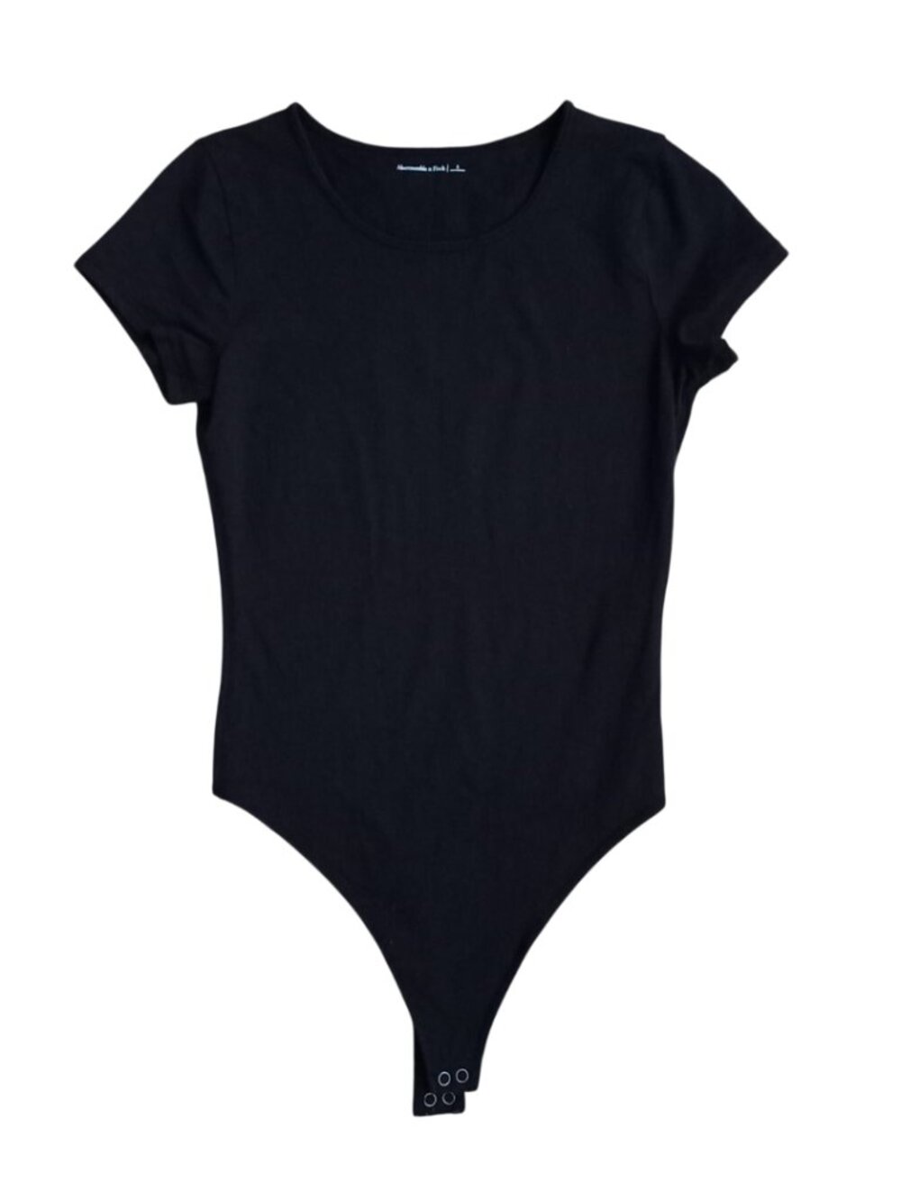 Abercrombie & Fitch Black Short Sleeve Scoop Neck Bodysuit - Size S